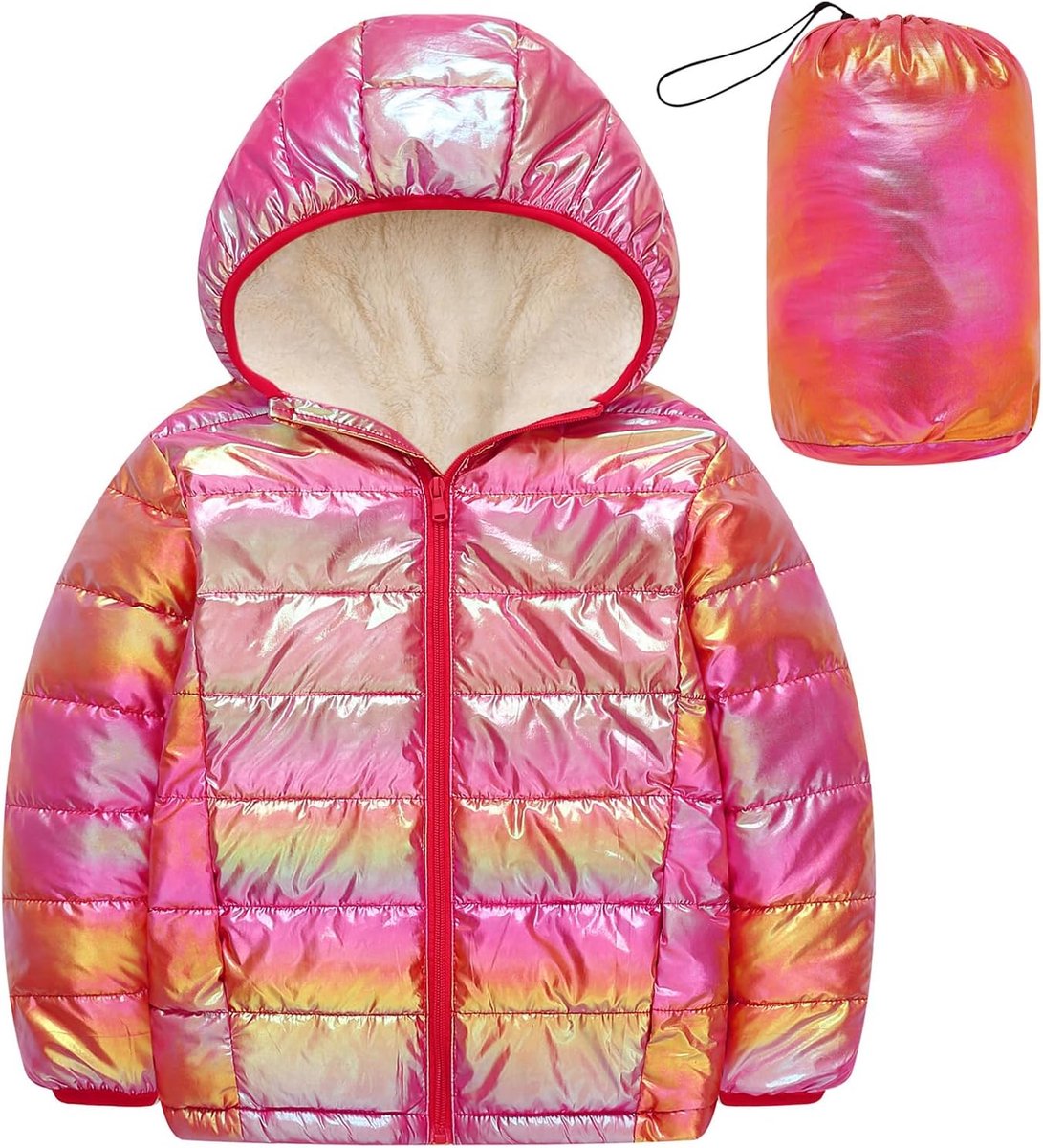 Meisjes Jassen Meisjes Winterjas Gewatteerde Jas Hooded Gewatteerde Jas Kinderen Warm Glanzend Sneeuwpak Winddicht Bovenkleding 4-12 Jaar