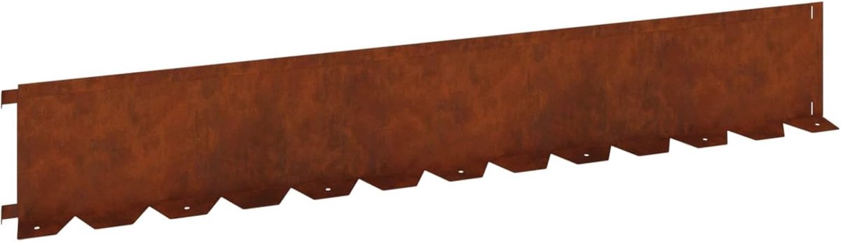 Gazonrand 20 stuks 102 x 15 x 4 cm staal roestig, perkrand gazonrand gazonbegrenzing voor verhoogd bloembed 8008782