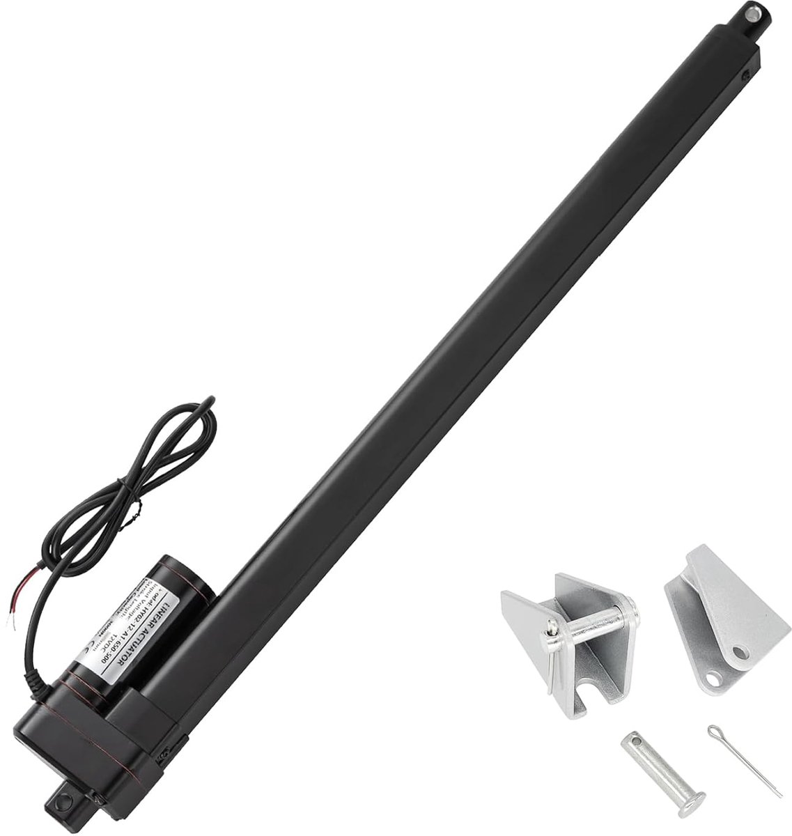 650 mm, slag 1500 N, IP65 waterdicht, lineaire aandrijving, 12 V, lineaire actuator, 10 mm/s, met montagebeugels voor liftcoop-deur, kast, raamopener, deuropener, thuisautomatisering
