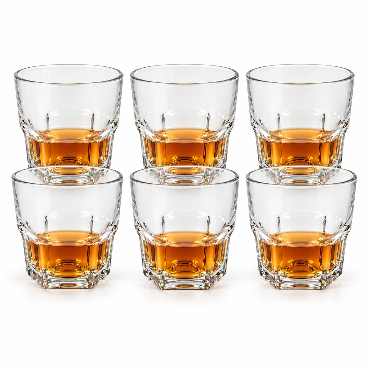 Whiskyglazen - 6 stuks - 6-delige Whiskyglazen Set - 22.5 ml - Whisky Glazen - Whiskyglas - 4-delig - Transparante Whiskyglazen - Borrelglazen - Cognac Glazen - met Luxe Geschenkverpakking - Cadeau - Tumbler - Luxe Uitstraling