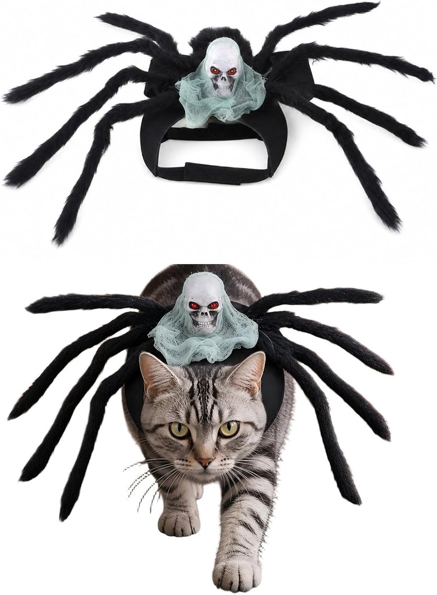Halloween-kostuums voor katten en honden, spinnenvormig (M)