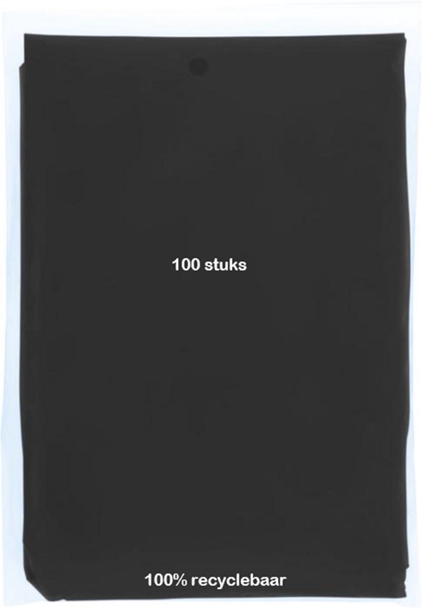Eizook ponchos 100 stuks licht transprant zwart - eenmalig gebruik - per stuk in zakje 100% recyclebaar