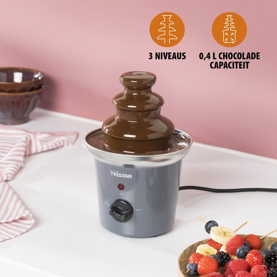 Tristar Chocoladefontein CF-1603 - Chocolade fondue - 3 lagen - Grijs — afbeelding 2