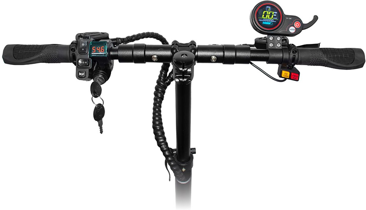 BOYUEDA Q7 Pro elektrische scooter, 2*1600W motor, 52V 19AH accu, 10-inch band, bereik 70 km, dubbele hydraulische schijfremmen, hydraulische voorvork schokdemper en achter veerschokdemper, APP-bediening – foto 3