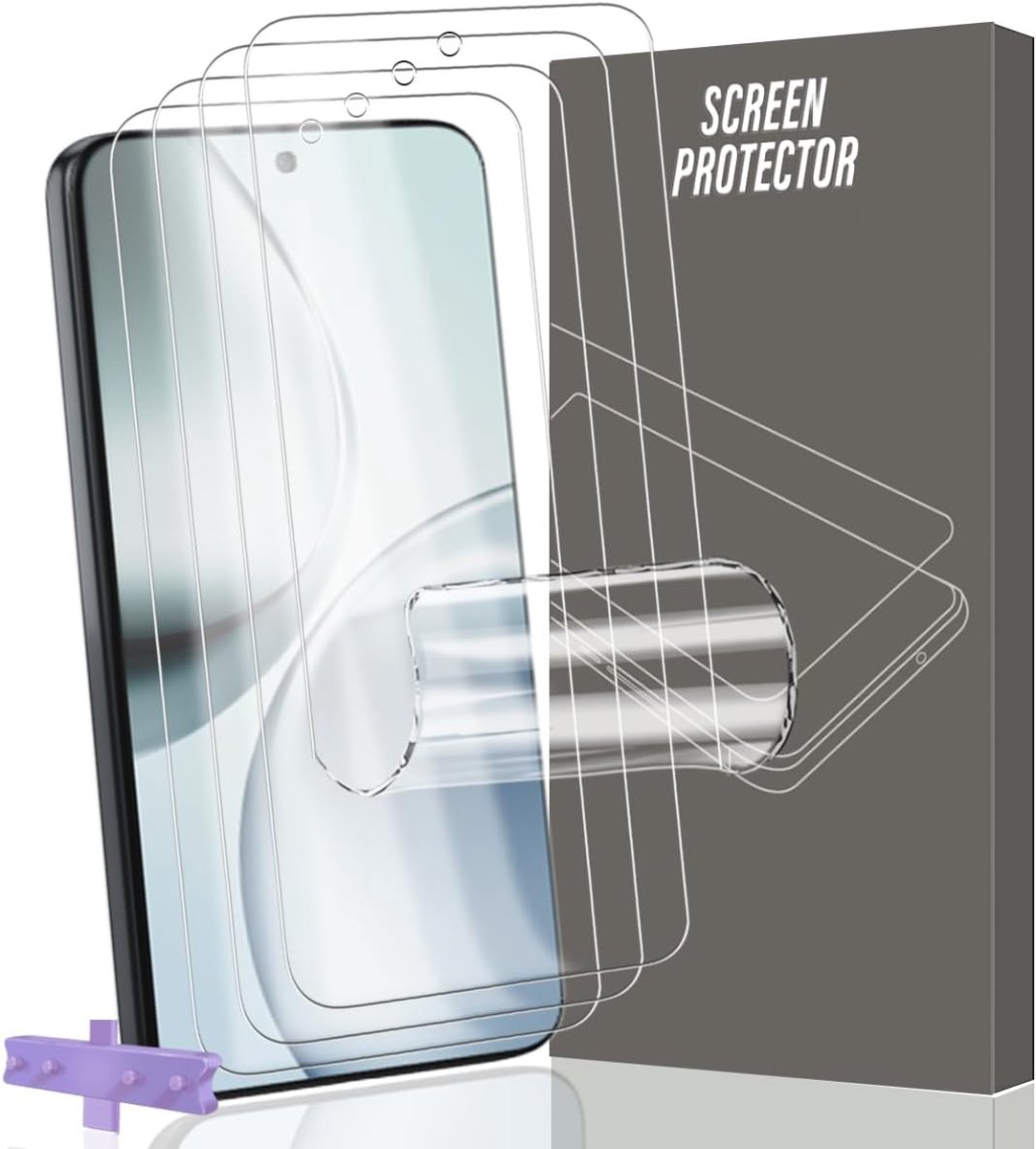 4 stuks displaybeschermfolie voor Realme 14 Pro+ 5G/Realme 14 Pro Plus 5G [geen gehard glas], flexibele TPU-folie, eenvoudige installatie, krasbestendig, anti-vingerafdruk, HD transparant