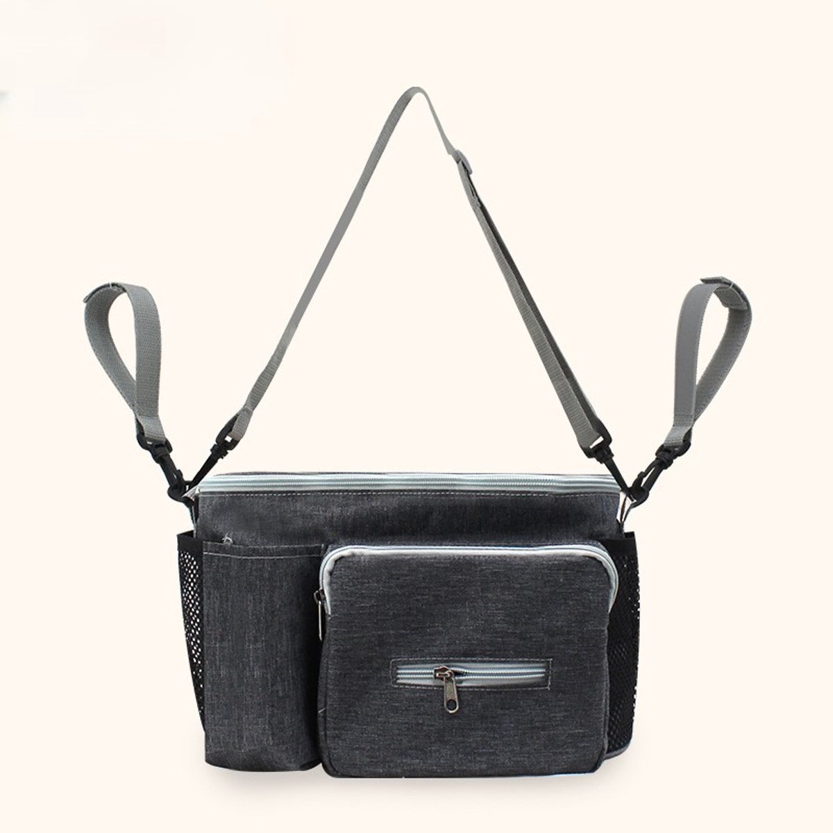 Organizer-tas voor kinderwagen – Universele, waterdichte opbergtas met verstelbare schouderriem – Ruime kinderwagen-organizer, Kleur 2