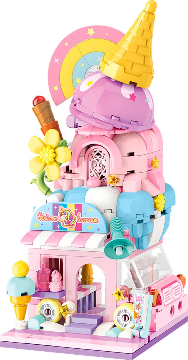 KEEPPLAY - UNICORN ICE CREAM SHOP - GERONIMO GAMES - City Corner - Building blocks - vanaf 6 jaar oud