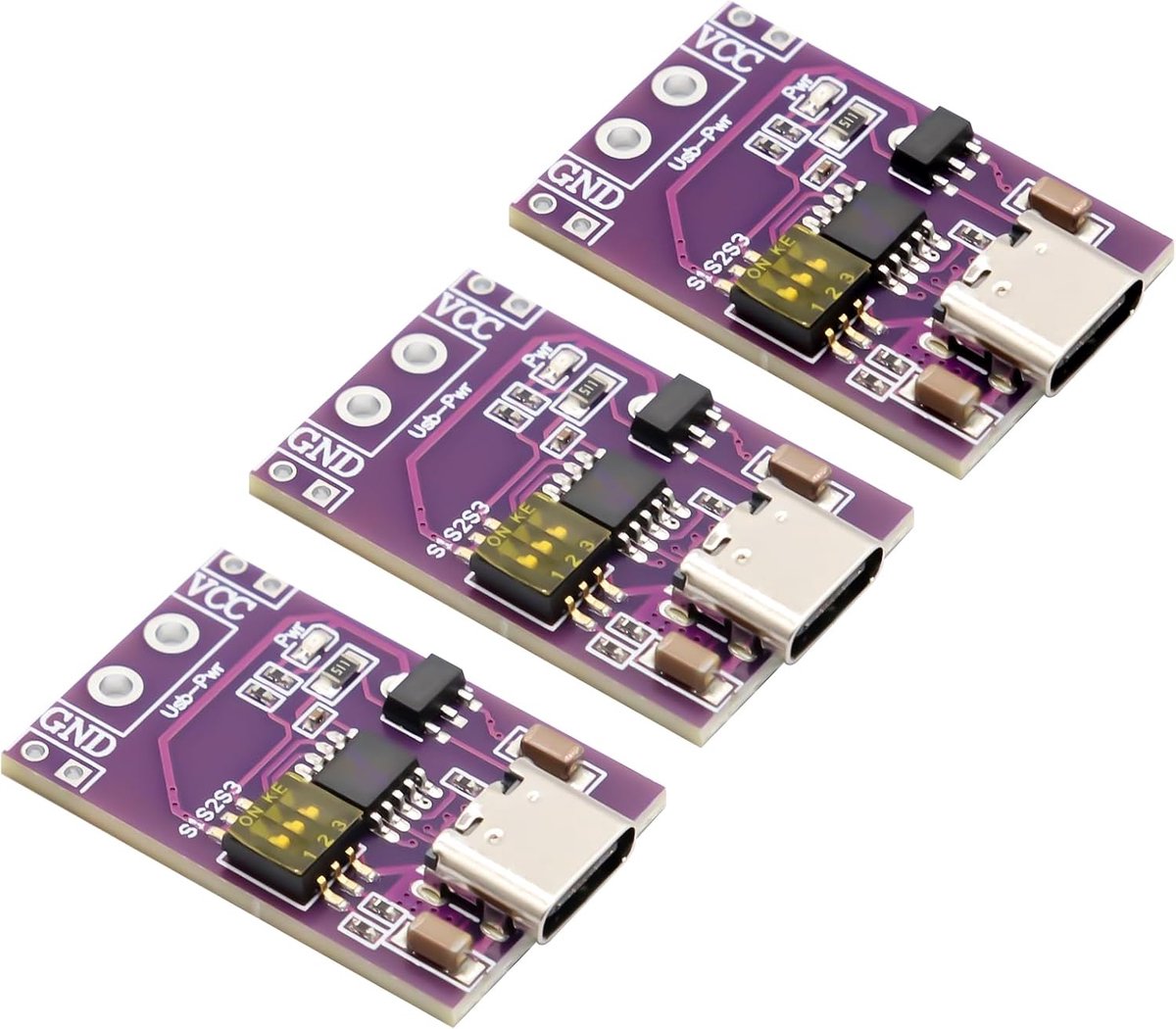 3 stuks PD/QC/AFC snellaad-lokontspanner module, snellaad-lokontspanner ondersteunt uitgang met vaste spanning 5 V 9 V 12 V 15 V 20 V