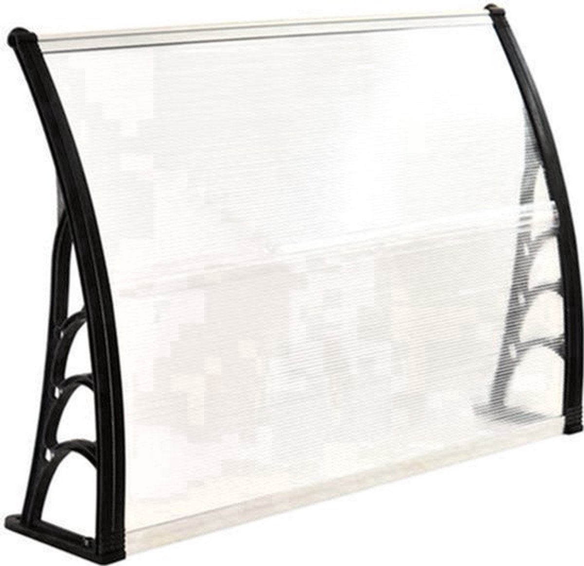 Voordeuroverkapping – Dakoverkapping – Deurkap – Overstek – Entreebescherming – Wit Frame – Polycarbonaat Dak – 75 x 100 cm – Schuin Ontwerp