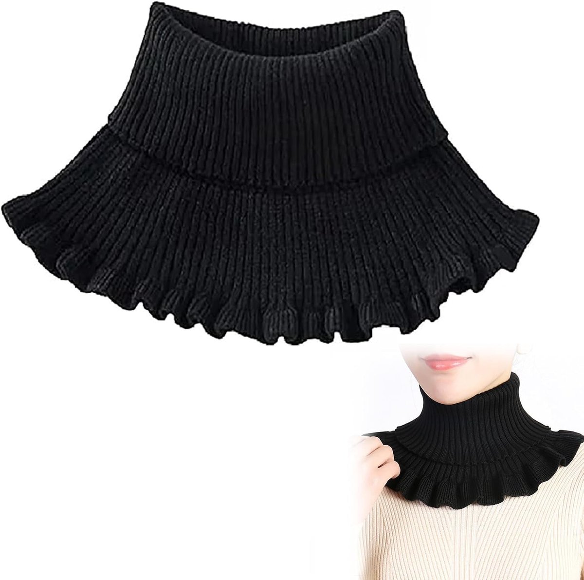 Kraaginzetstuk Voor Dames,Kraaginzetstuk Dames,Afneembare Nepkraag,Sjaal,Warm,Winter