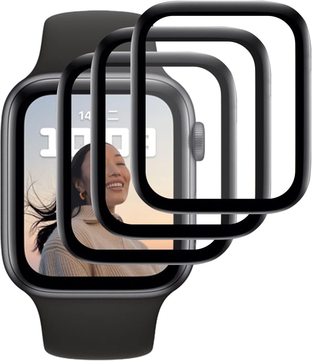 Displaybeschermfolie voor Apple Watch Series 7, 41 mm, gehard glas, krasbestendig, hoge resolutie, displaybeschermfolie voor iWatch Series 7, 41 mm, 3 stuks