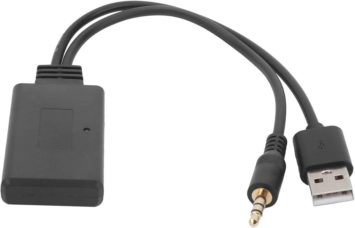 Bluetooth Adapter Auto, 3.5MM Draadloze Muziekspeler Audio Adapter met AUX en USB Aansluiting Bluetooth 5.0 Zender, voor Autoradio Compatibel met Smartphone