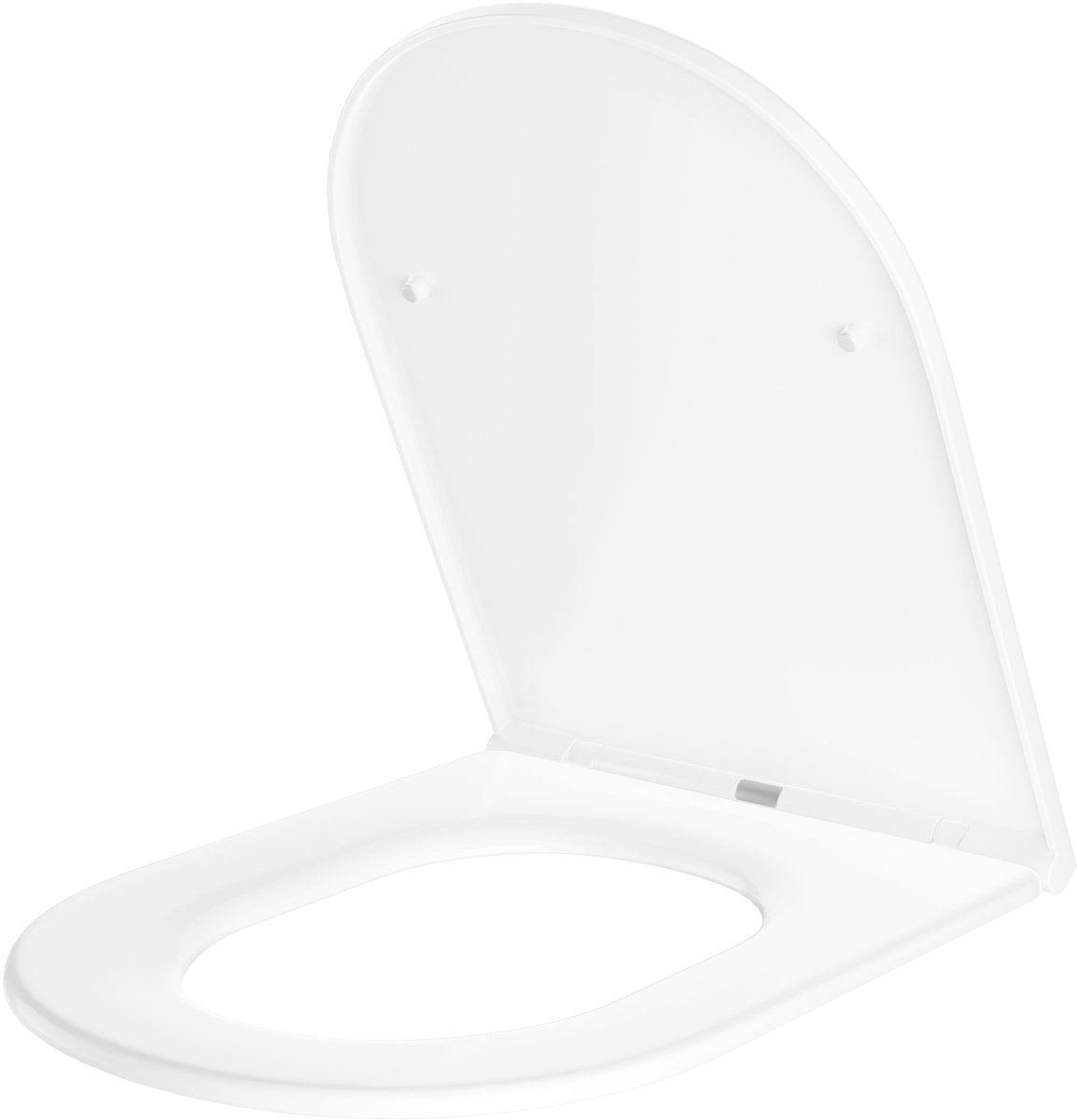Toiletbril D Vorm Universeel - Dubbel Polypropyleen - Duurzaam - Antislip - Soft Close - Eenvoudige Montage - Eenvoudig te Reinigen - Ergonomisch - Afneembaar - Modern Badaccessoire - Wit