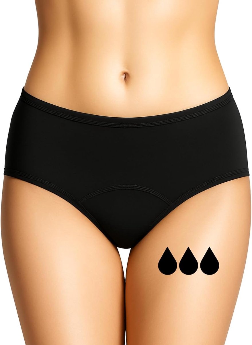Menstruatie-ondergoed, vergelijkbaar met 2-3 tampons; uitwasbaar; katoen; menstruatieondergoed voor ongestelde vrouwen, slips, absorberend; voor meisjes en dames; XXS-3XL