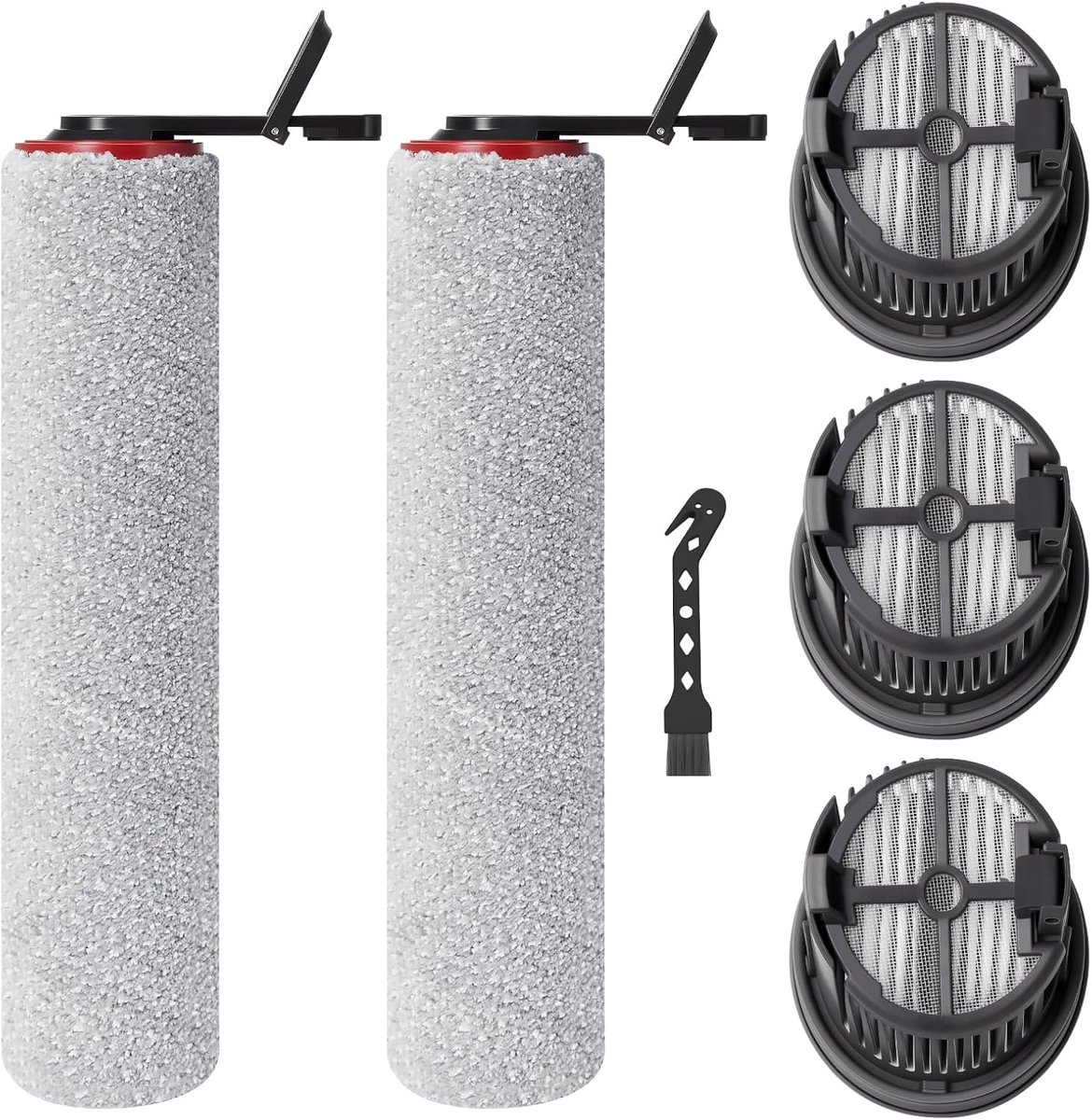 Borstelrolfilter, reserveonderdelen voor Mova X4 Pro / X4 Plus stofzuigerrobot, 2 rolborstels, 3 HEPA-filters, 1 reinigingsborstel