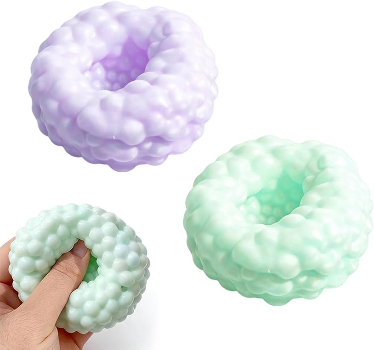 Ballen, anti-stressballen met UV-design, speelgoed met zachte textuur, ontspanningsballen, ideaal voor kantoor, thuis, reizen, 2 stuks