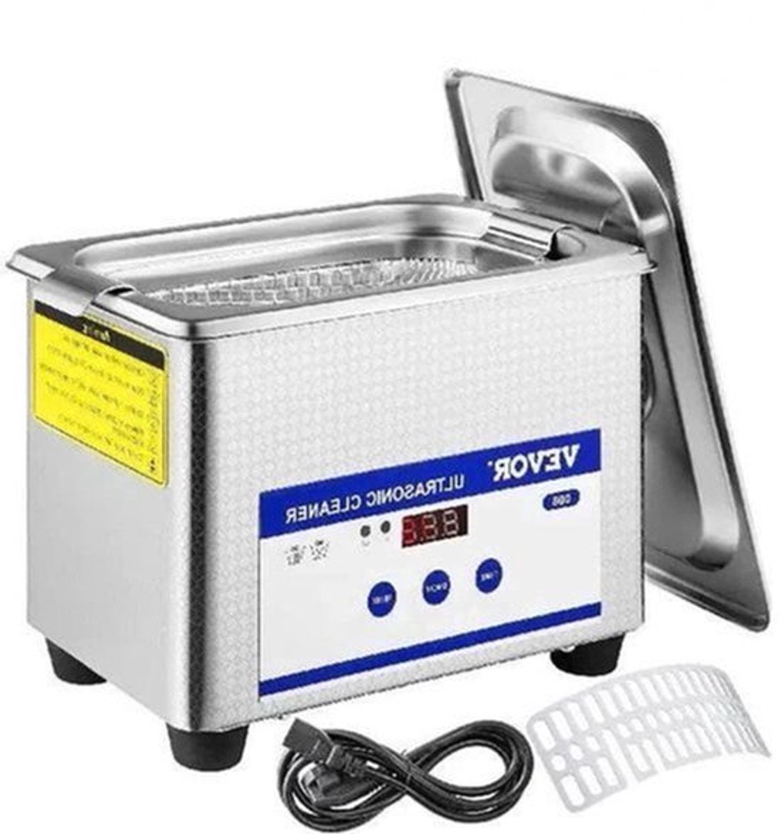Ultrasoon reiniger - Draagbaar - Upgraded - Lave-Dishes - Reinigingsapparaat voor Sieraden en Brillen - RVS - Capaciteit 800ml - Frequentie 40kHz - 220V - 35W - Zilver