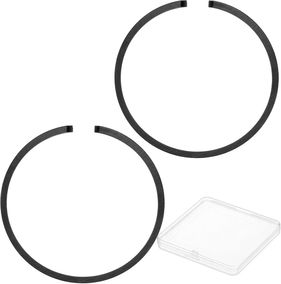 METERXITY Set van 2 zuigerveren voor motor, 34 mm x 1,5 mm dik, smeedijzeren zuigerringset, standaard vervanging voor kleine motoren/motoren/machines [zwart]