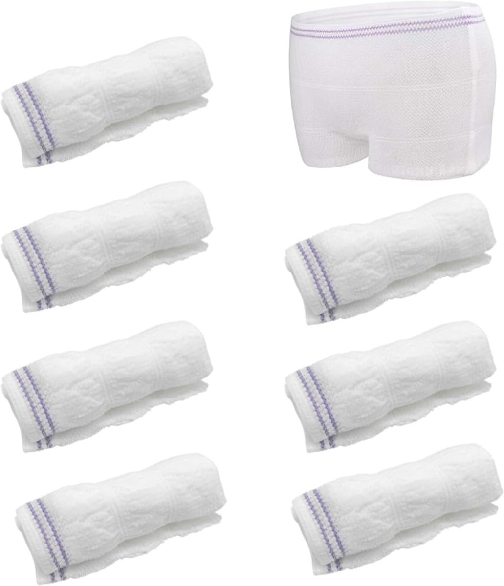 Set van 7 incontinentienet slipjes, netbroek voor incontinentiepads, wegwerpbroek met hoge dichtheid, ademende incontinentiepads voor moederschapsincontinentie dagelijks gebruik, reizen (7