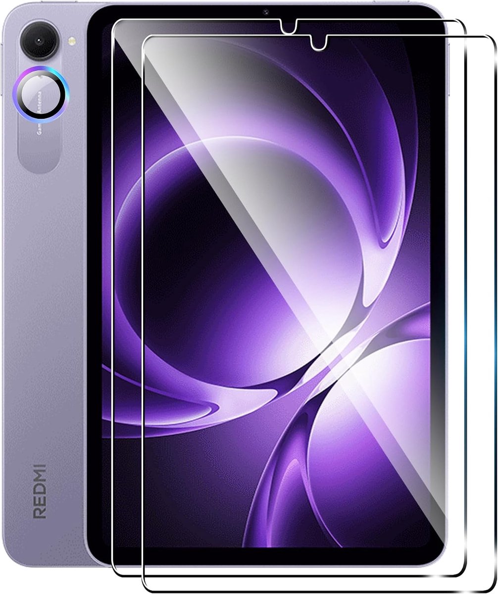2 stuks gehard glas voor Xiaomi Pad Mini 8.8 inch 2025, [2+1 stuks] displaybeschermfolie met camerabescherm, zonder luchtbellen, hardheid 9H, krasbestendig, anti-vingerafdruk