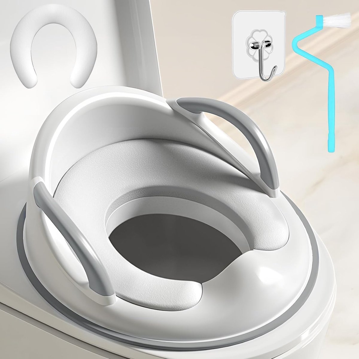 Toiletopzetstuk en Toiletverkleiner voor Kinderen en Baby's, met Verwisselbare Kussens - Wc-Bril Badadapter voor Type V, U of O, 1-5 Jaar