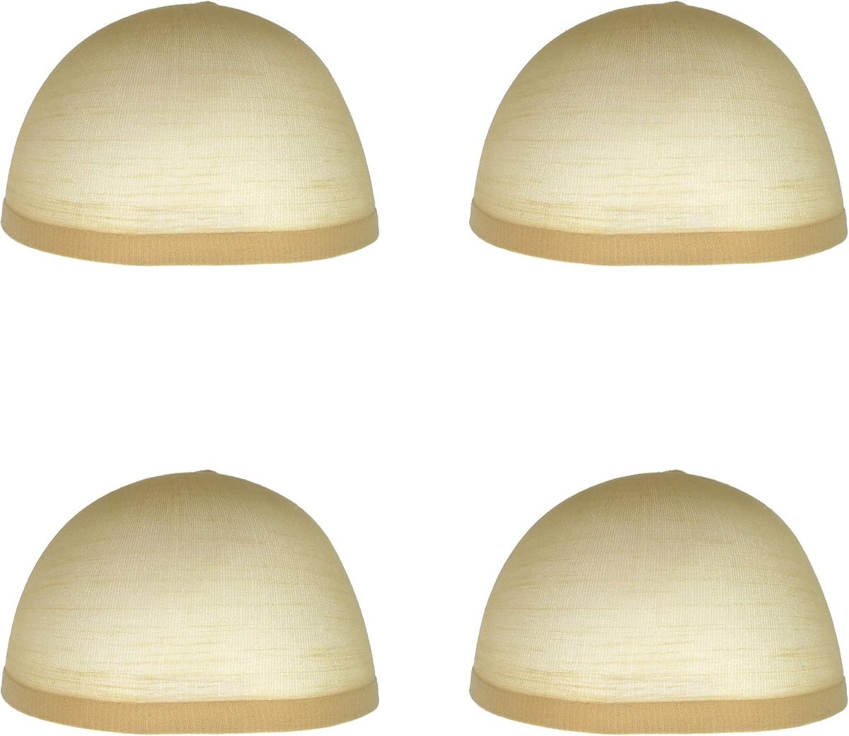 4x haarnet als onderjas voor pruiken - gemaakt van elastisch nylon (beige) en elastisch gaas (zwart) voor alledaagse pruiken & carnaval/verkleedkleding (Haarnetten (4x Beige)