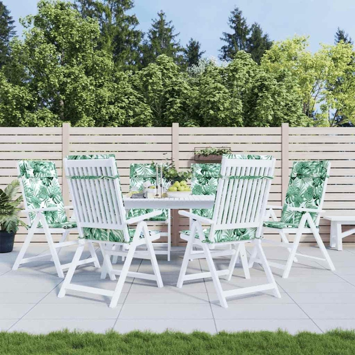 Rugleuning kussens 6 stuks bladpatroon Oxford-stof waterafstotend ademend voor tuinmeubelen zitkussens kruk outdoor bekleding comfortabel duurzaam