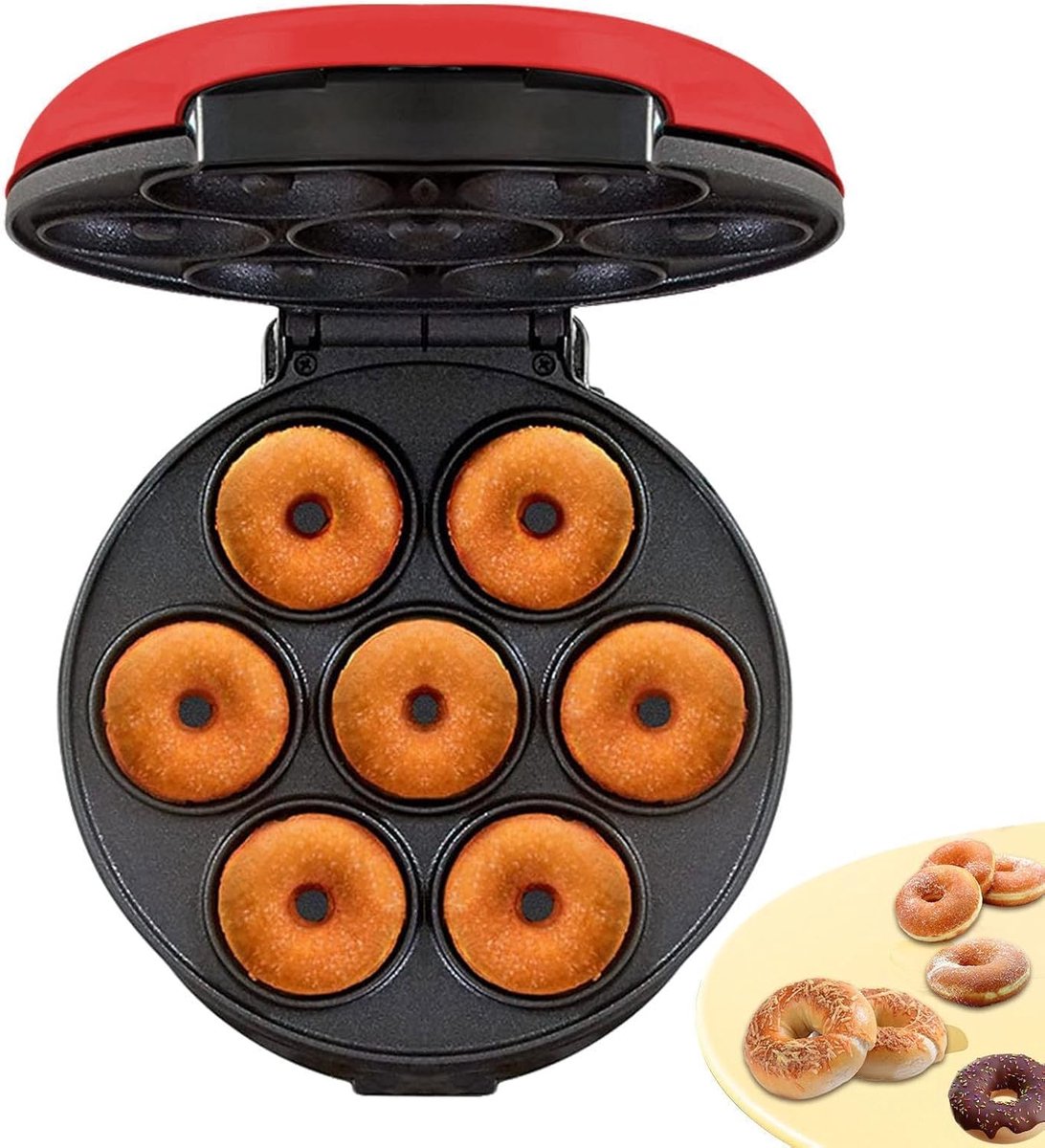 7,Mini-donutmaker Anti-aanbak Maak 7 Donuts