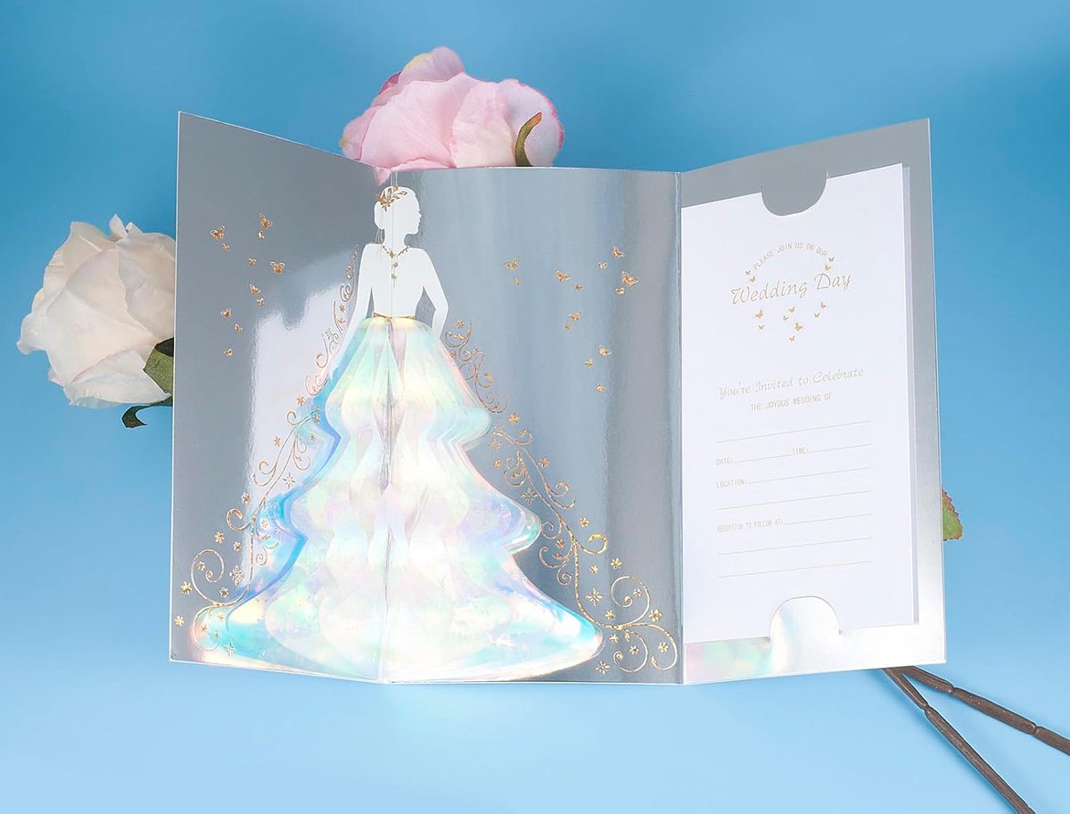 3D trouwkaart,Pop Up bruiloft uitnodiging,Dream Bride bruiloft uitnodigingen met envelop