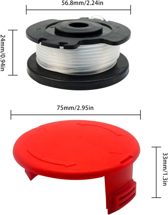 Trimmer Vervangende Spoellijn voor Ein-hell GE-CT 18/28 Li en GE-CT 18/28 Li TC, TLE-03 Vervangende Lijnspoel, 0.0" - 16Ft Gras Strimmer Line (4+1) — afbeelding 3