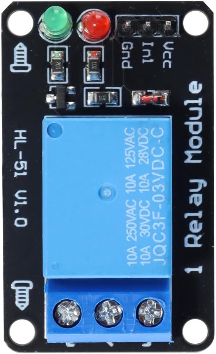 3.3V 1 relaismodule, elektronische besturingsaccessoires voor apparaten zonder optocouplerprintplaat, module met licht, uitgang normaal open of gesloten, 30V/10A