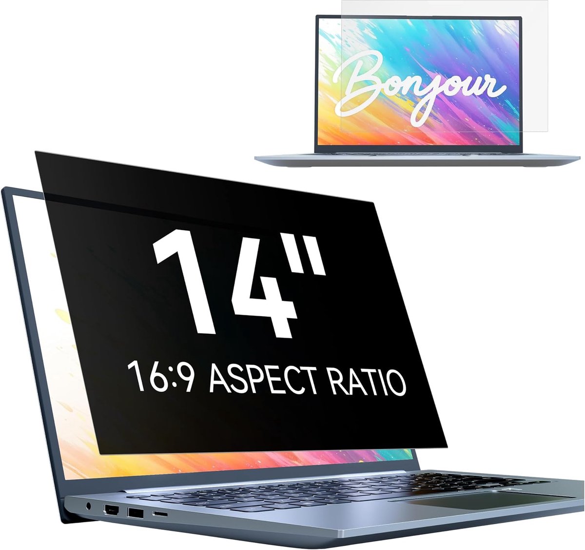 14 inch 16:9 laptop, afneembaar, anti-spionage, blauw licht, reflectie, displaybescherming, compatibel met HP Laptop Dell ASUS Acer Lenovo Thinkpad