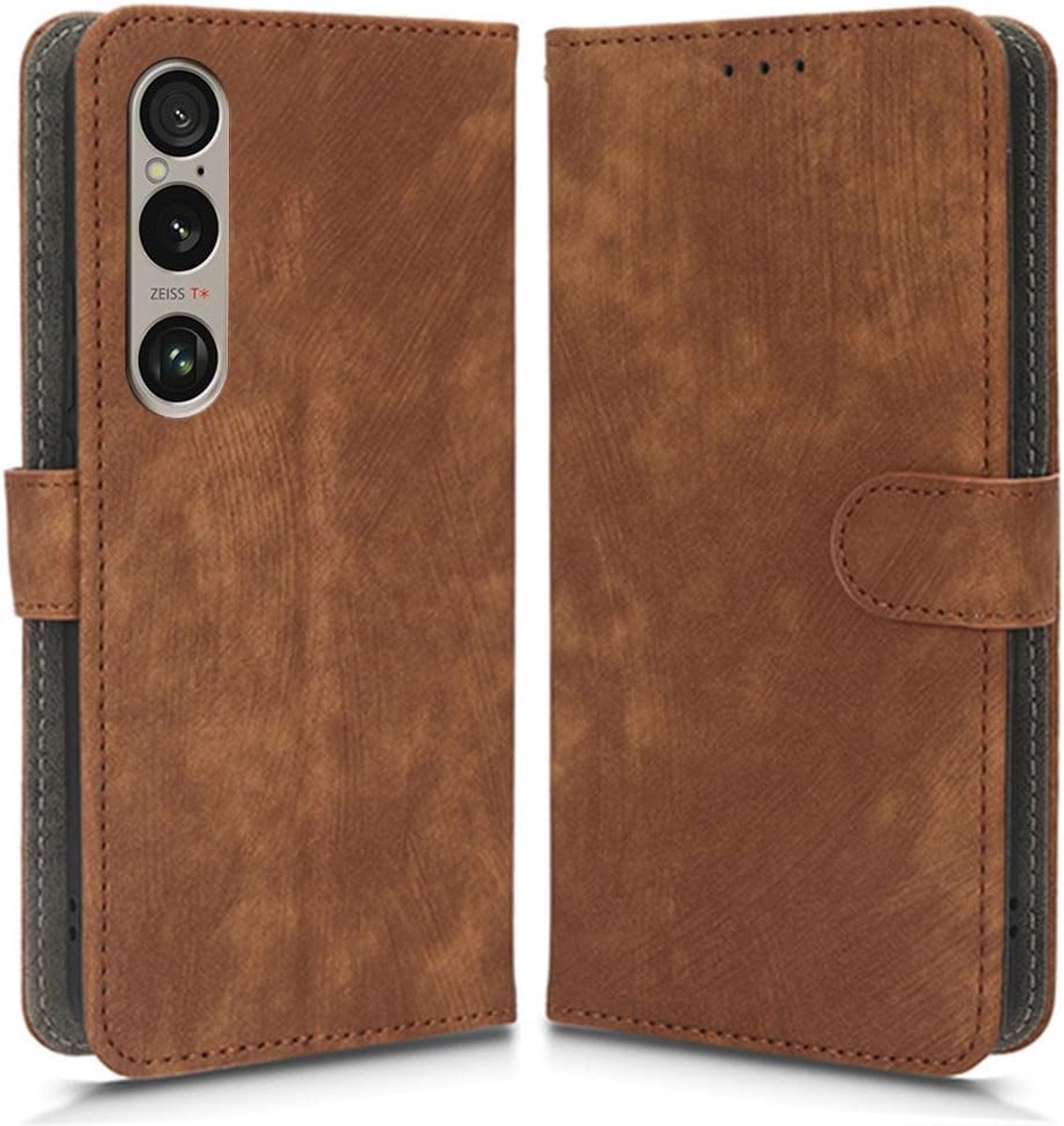 Compatibel met Sony Xperia 1 VI, RFID-blokkering, magnetisch klaphoesje, lederen schokbestendige beschermhoes met kaartsleuven, standaard