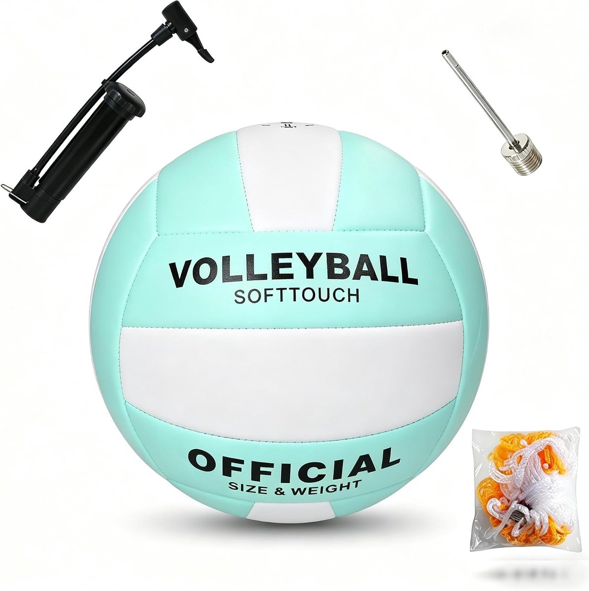 Volleybal, beachvolleybal, volleybalcadeau, zacht, waterdicht en duurzaam, wordt geleverd met pomp, luchtnaald en netzak.