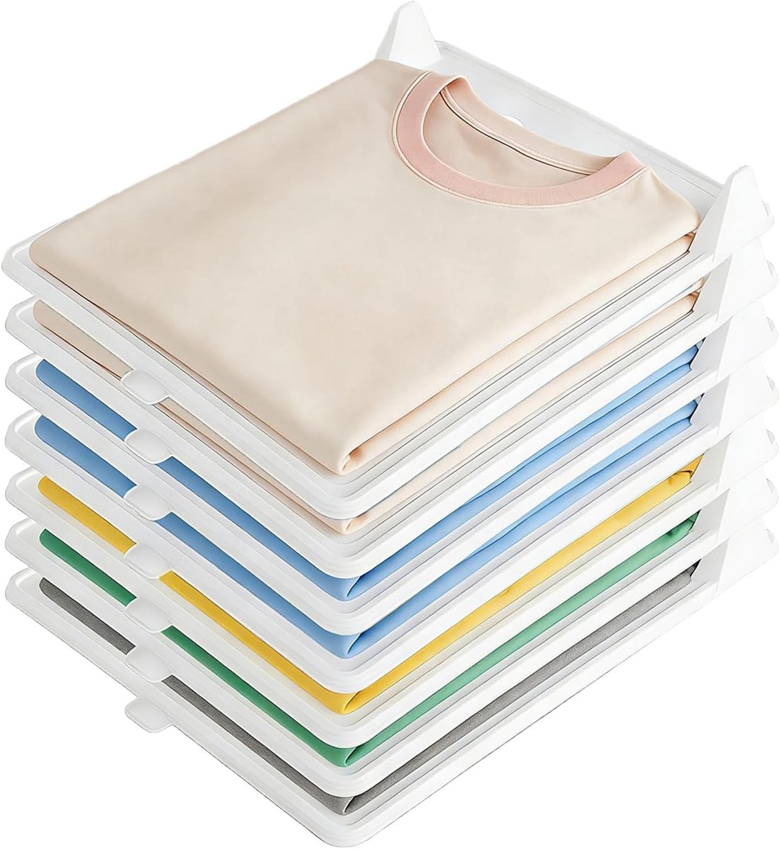 Stapelbaar, 10 stuks kledingkast-opbergsysteem van robuust PP, 32 x 26 cm, ruimtebesparende vouwplanken voor T-shirts, overhemden en truien