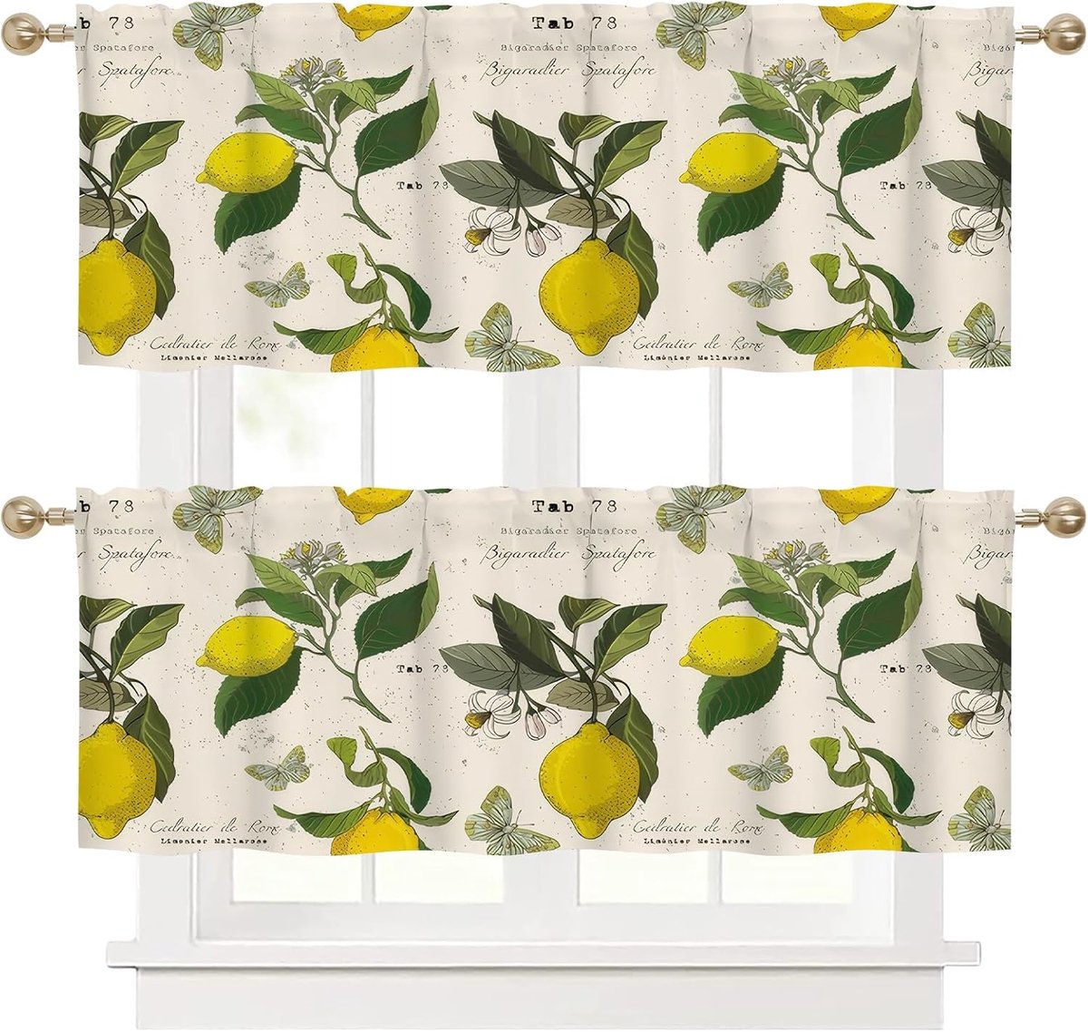 kort gordijn, set van 2, paneelgordijn voor keuken, moderne kamer, raamdecoratie, café