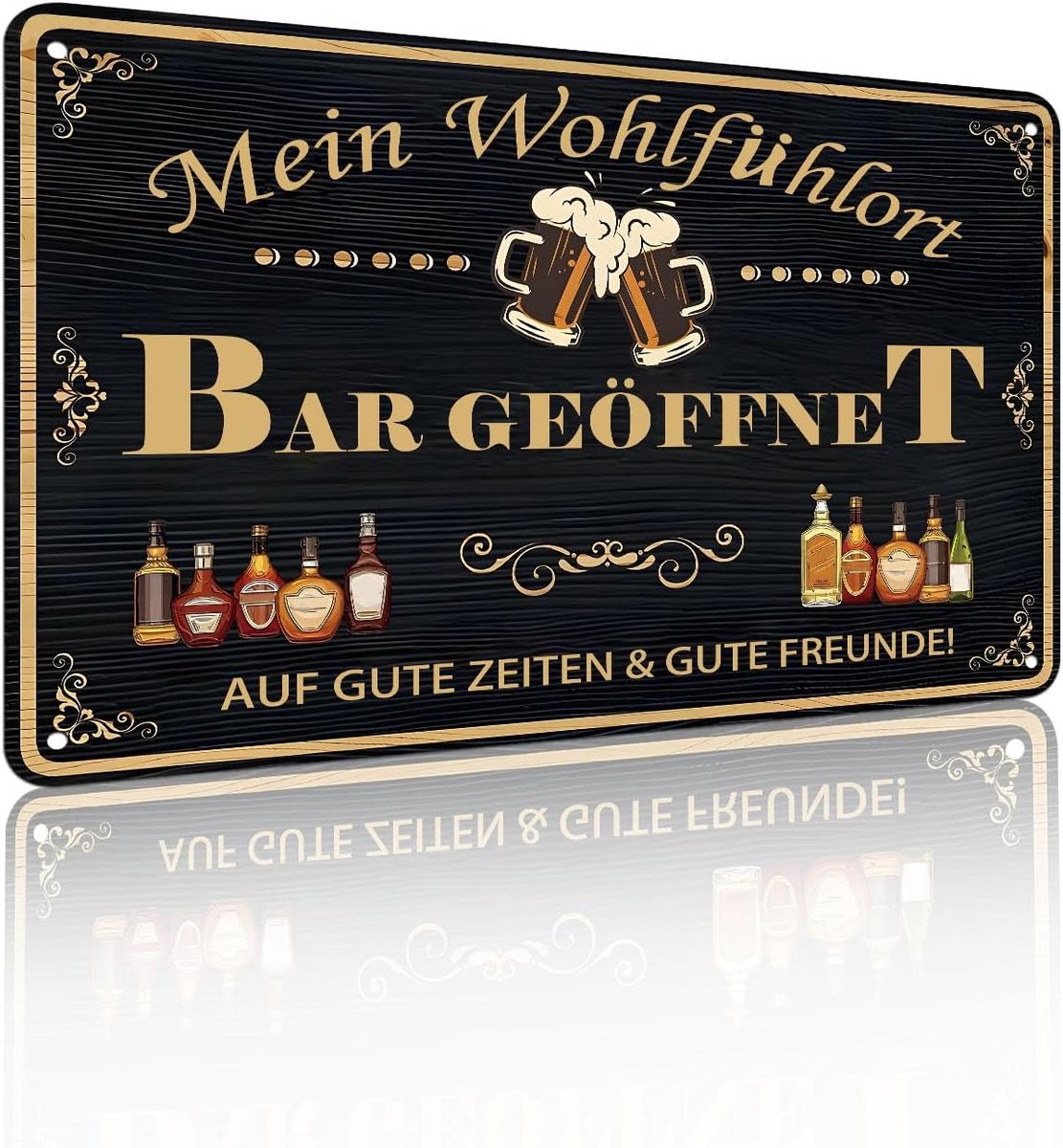 "Mein Good Location BAR" bord decoratie metalen tinnen borden voor thuis, bar, man cave, vintage wandaccessoires, bier cheers decoraties, geschenken, 30 x 20 cm (25120)