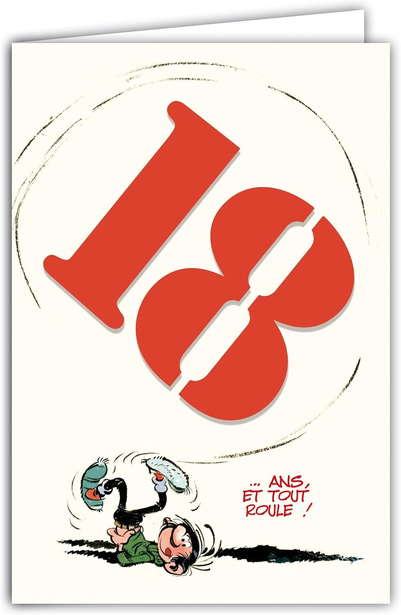 Lagaffe GLCT-6052 verjaardagskaart voor de 18e verjaardag