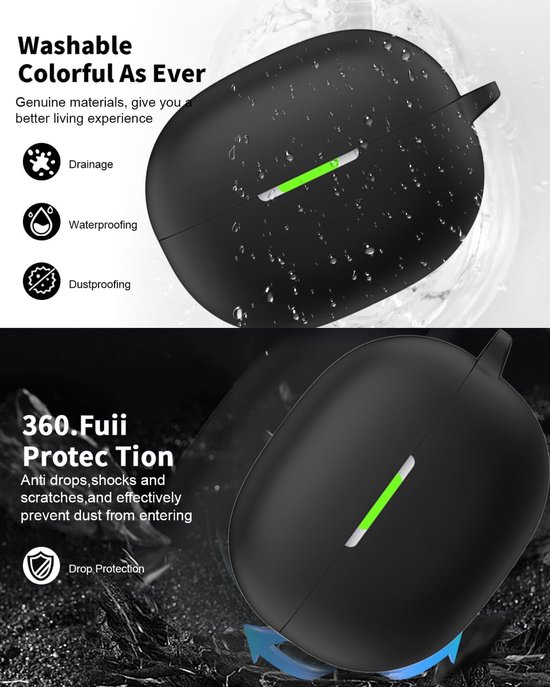 Hoes voor SHOKZ OpenDots Air HyperSpeed, schokbestendig, krasbestendig, dun, zacht, vingerafdrukbestendig, volledige bescherming, compatibel met draadloos opladen, outdoor en — afbeelding 5
