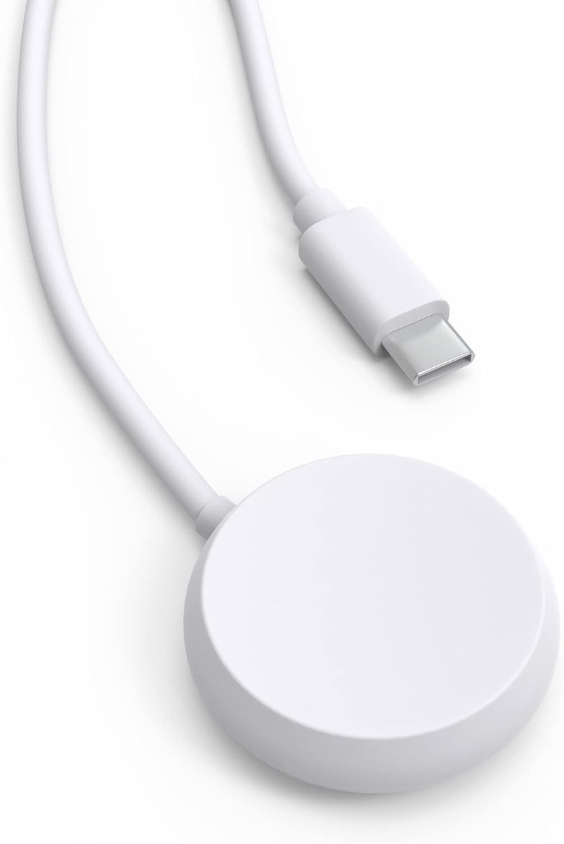 Oplaadkabel compatibel met Google Pixel Watch oplader 100 cm / 3,3 ft USB type C smartwatch accessoires voor Google Pixel Watch - wit