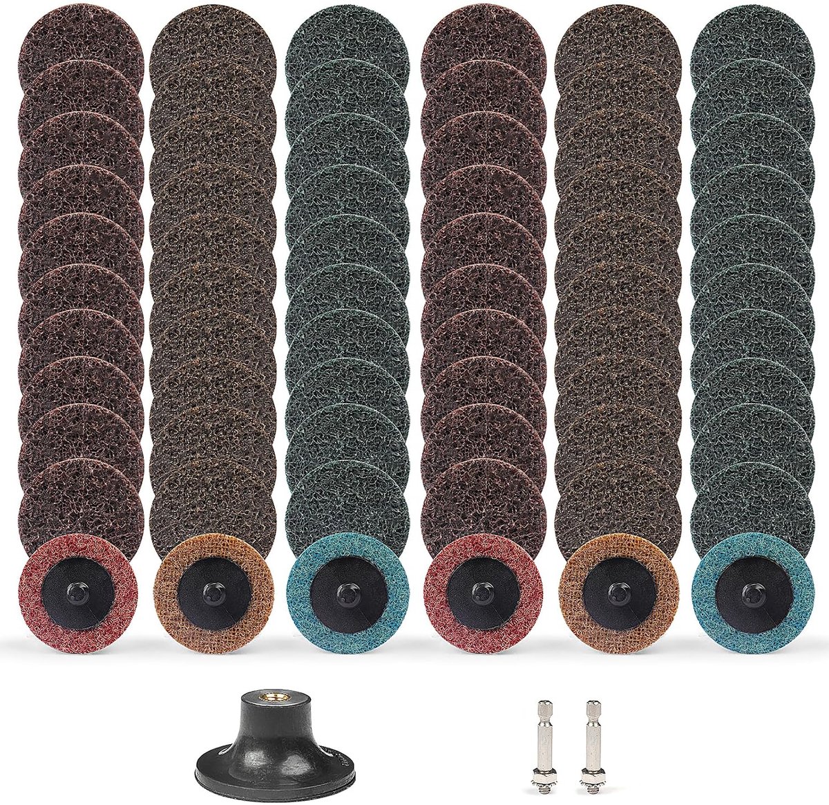 57 Schuurschijven van 50 mm à Change Rapide met, 1/4 Pouce Pad Support Tipe, pour Le Melulage des Bavures de Vernis et le Traitement