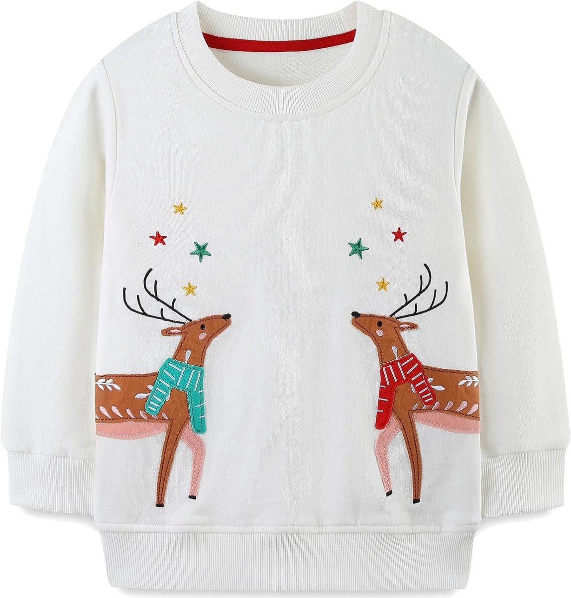 Meisjessweatshirt voor kinderen, Kerstmis, cartoon, pullover, katoen, lange mouwen, top, maat 92-122, 1-7 jaar