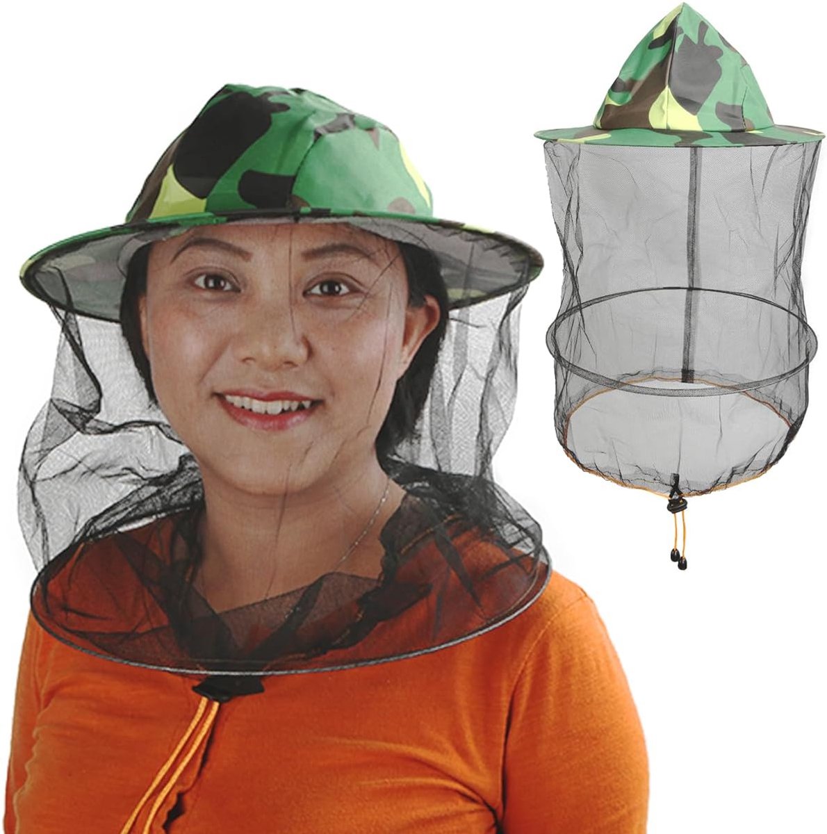 2 STKS Mosquito Head Net Sluier Mesh Hoed/Insect Vis Netting Hoed/Imker Hoed Met Sluier/Bijenteelt Bescherming Hoed/Bug Gezicht Shield/Zachte Duurzaam Vliegscherm
