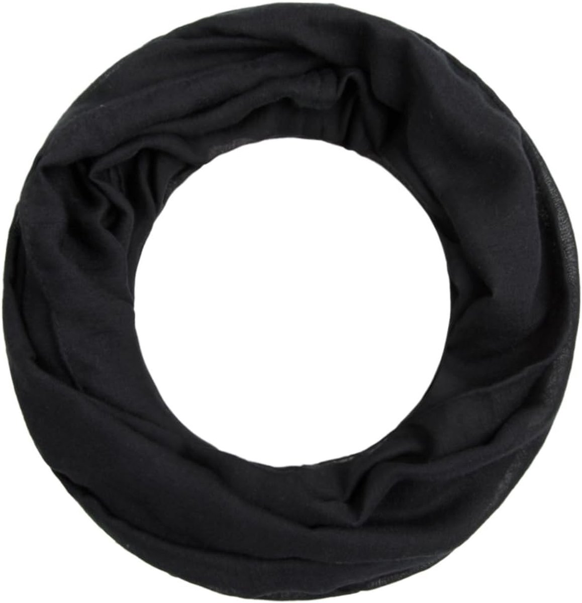 Loop Alice Smalle damessjaal, loop lentesjaal, ronde sjaal, effen, uniseks, zwart