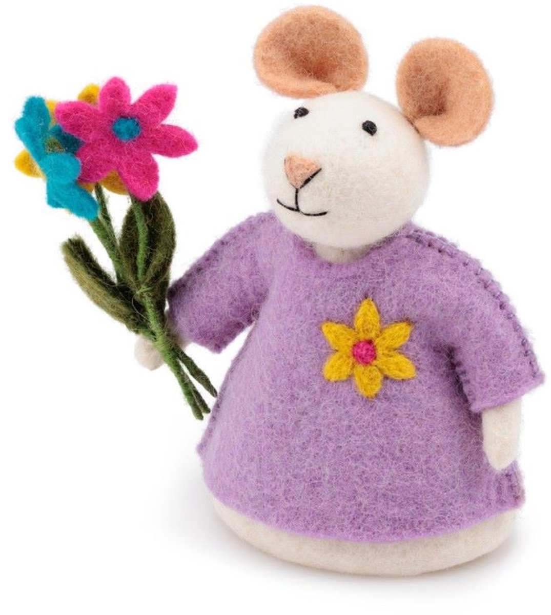 Decoratie Muis -Bloemen