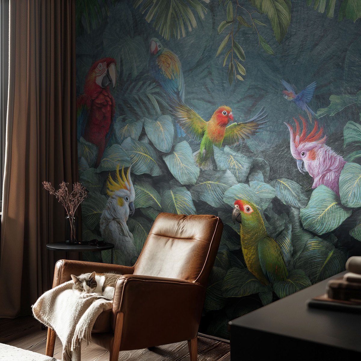 Coloray Vliesbehang - Groente Snellijm Behang - 104x70 cm - Exotische Jungle Fotobehang Vlies - Woonkamer behang Dieren - Muurschildering - Woonkamer behang