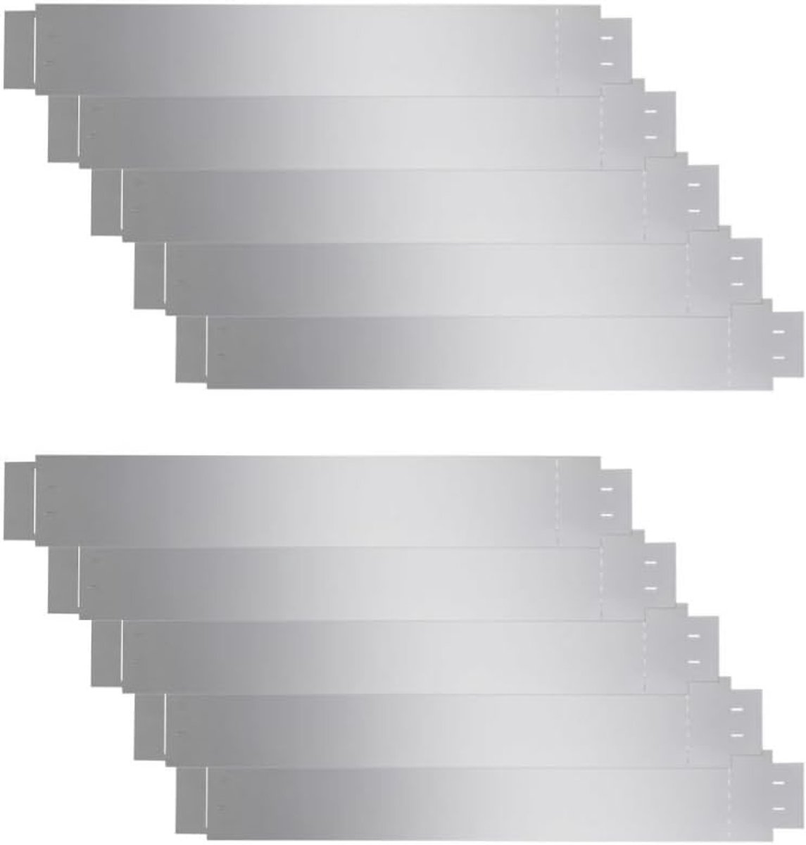 yorten Gazonrand, bloembedrand van verzinkt staal, set van 10, 100 x 15 cm (l x h) dikte 0,7 mm