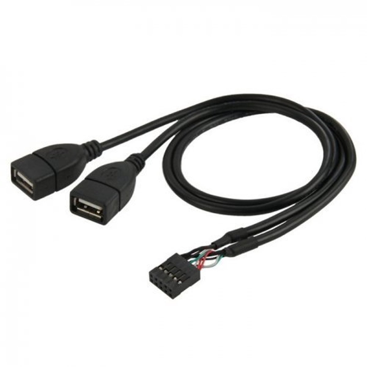 Image of 10 pin vrouwelijk moederbord naar Dual USB 2.0 female 50 cm adapterkabel
