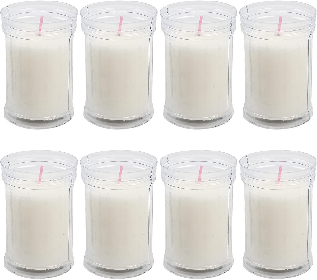 8 stuks witte kegelvormige kaarsen 9 x 6 cm, witte votiefkaarsen middelgrote maat, brandduur: ca. 36 uur