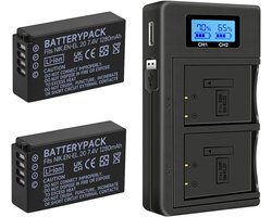 2 stuks EN-EL20 EN-EL20a Batterijen en Smart LCD Display Dubbele USB Lader voor Nikon Coolpix P950, P1000, DL24-500, Coolpix A, 1 AW1, 1 J1, 1 J2, 1 J3, 1 S1, 1 V3 Digitale Camera